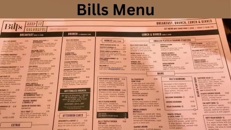 Bills Menu