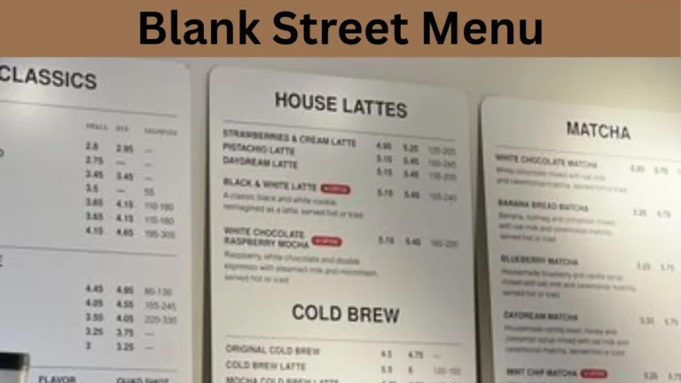 Blank Street Menu