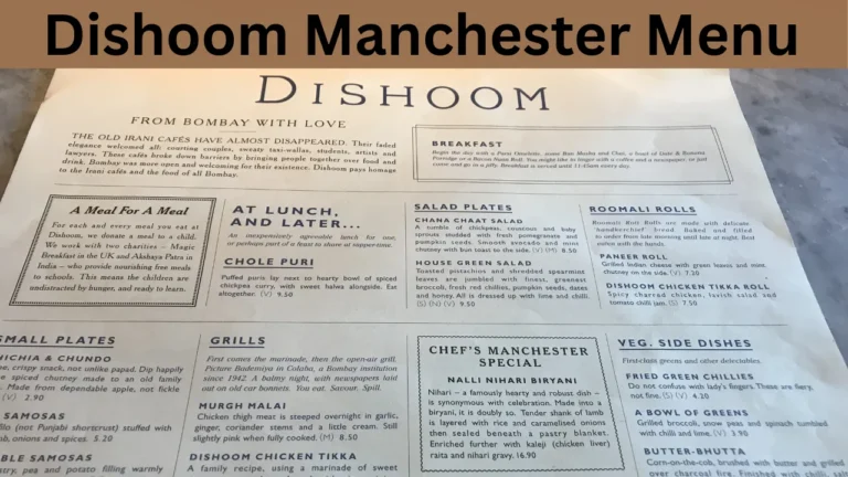 Dishoom Manchester Menu
