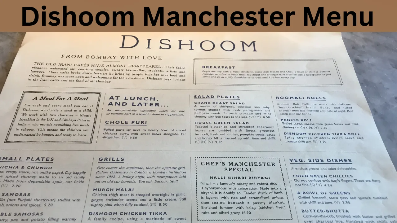 Dishoom Manchester Menu