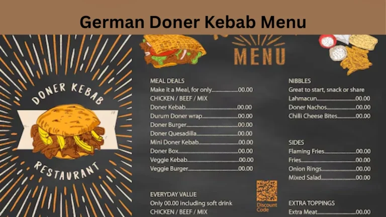 German Doner Kebab Menu