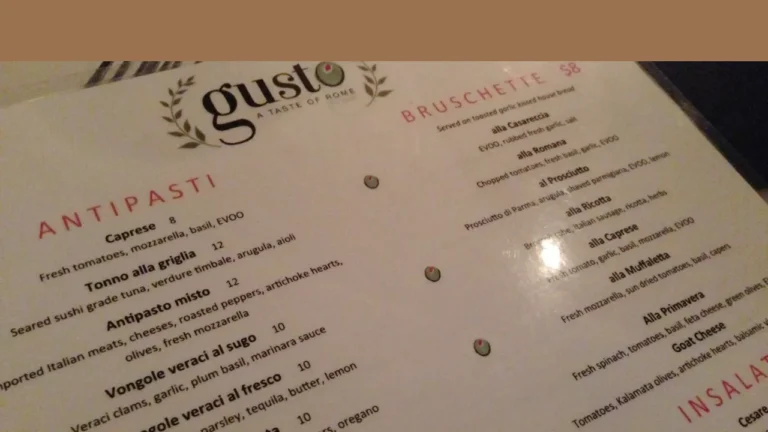 Gusto Menu