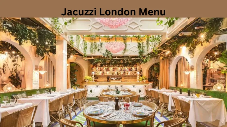 Jacuzzi London Menu