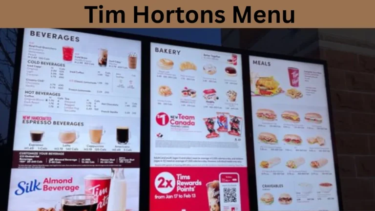 Tim Hortons Menu