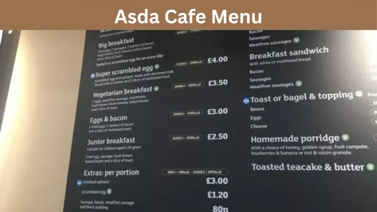 Asda Cafe Menu