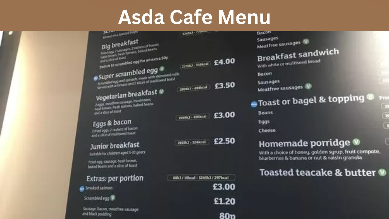 Asda Cafe Menu