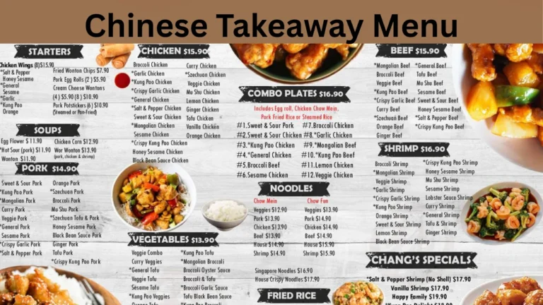 Chinese Takeaway Menu