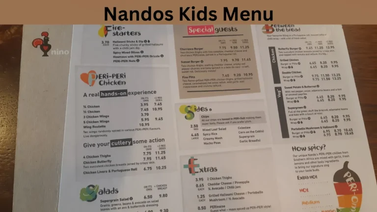 Nandos Kids Menu