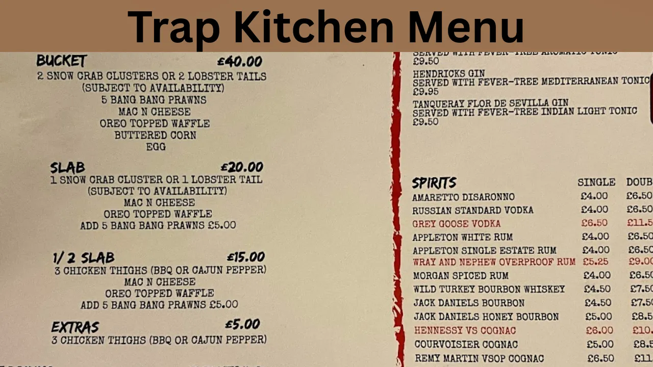 Trap Kitchen Menu