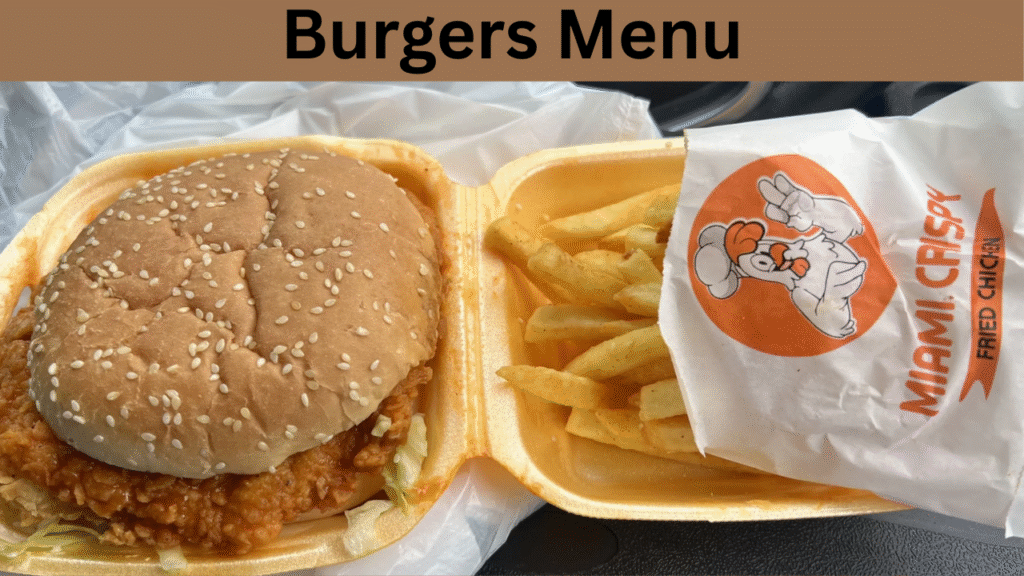 Burgers Menu