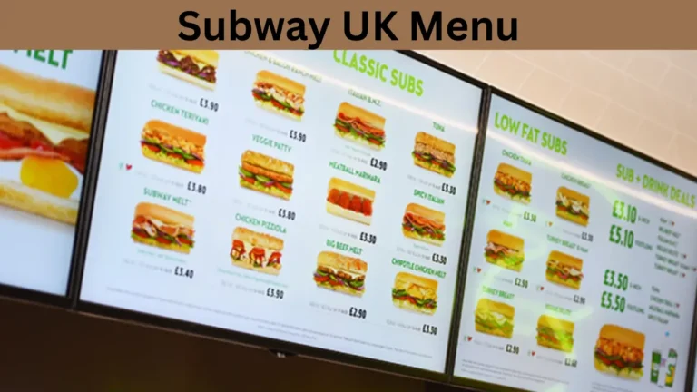 Subway UK Menu