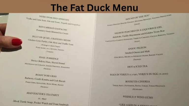 The Fat Duck Menu
