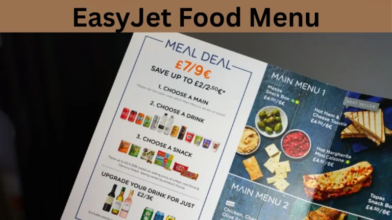 EasyJet Food Menu