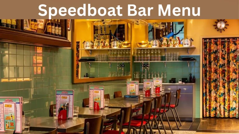 Speedboat Bar Menu