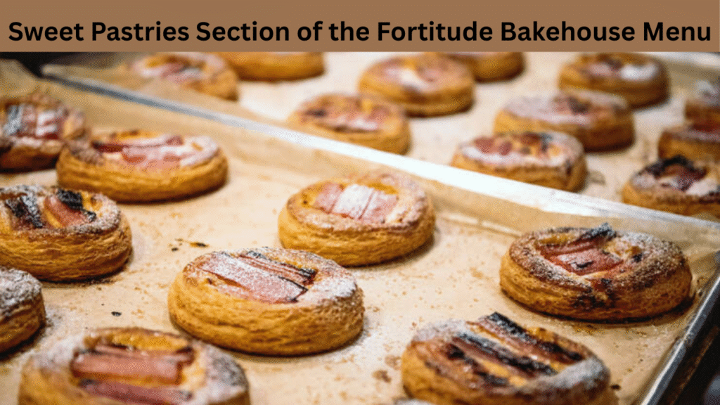 Sweet Pastries Section of the Fortitude Bakehouse Menu