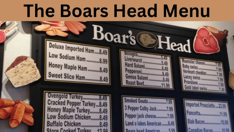 The Boars Head Menu