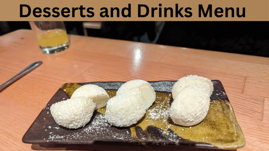 Desserts and Drinks Menu 