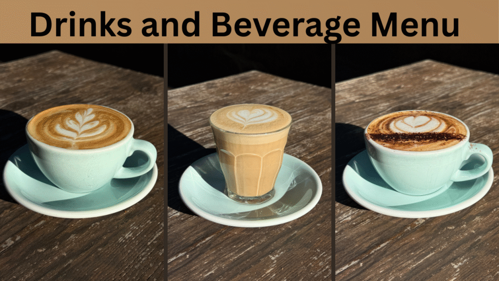 Drinks and Beverage Menu