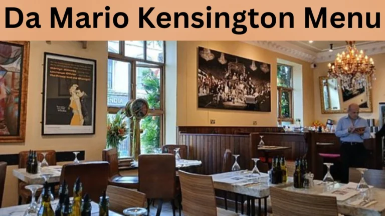 Da Mario Kensington Menu