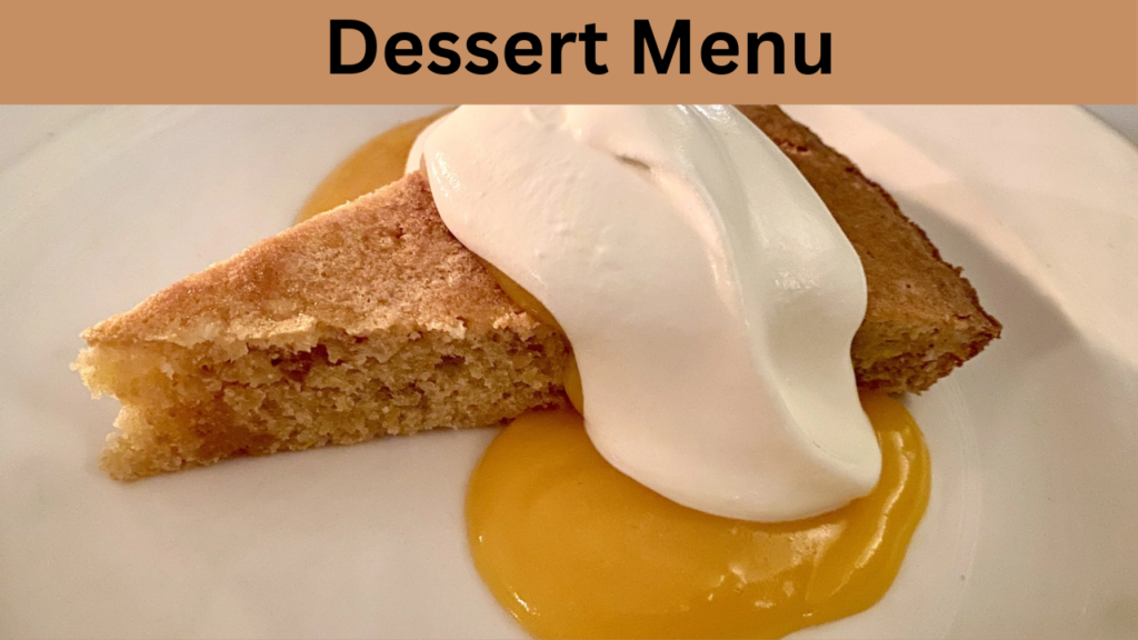 Dessert Menu