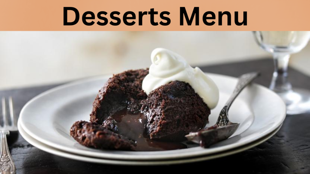 Desserts Menu