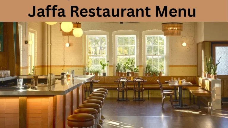 Jaffa Restaurant Menu