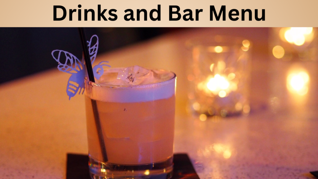 Drinks and Bar Menu