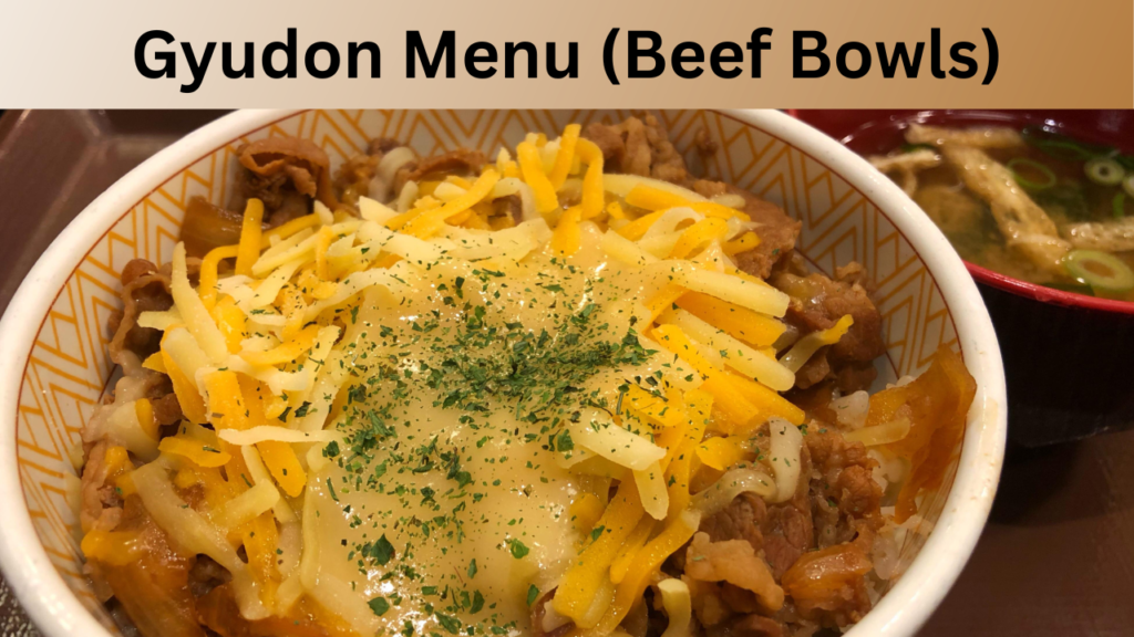 Gyudon Menu (Beef Bowls)