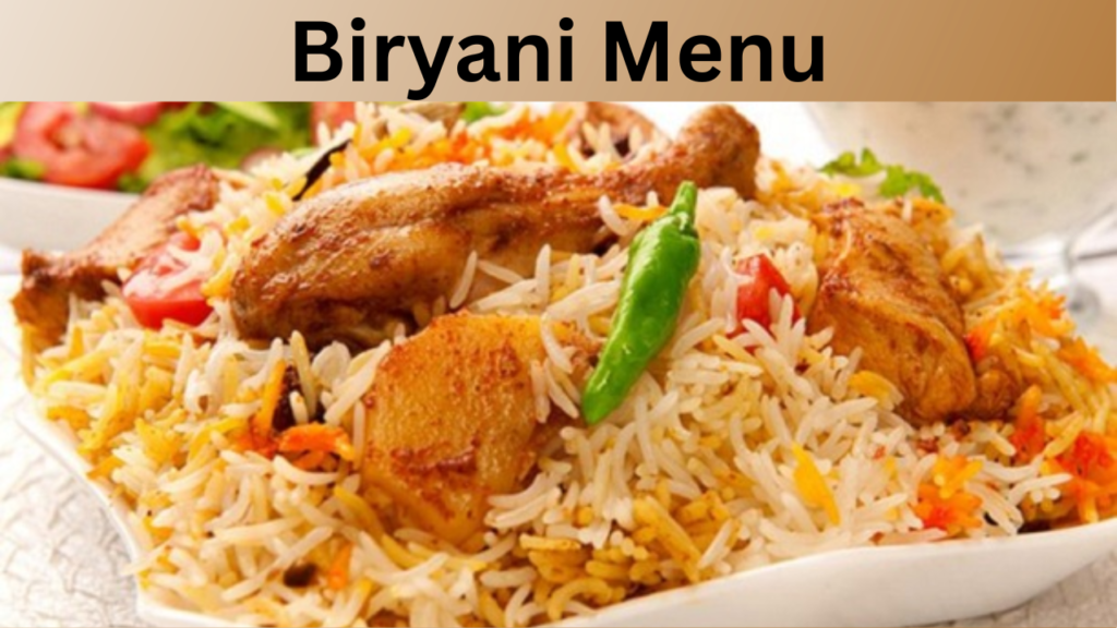 Biryani Menu
