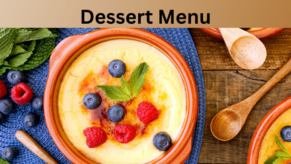 Dessert Menu