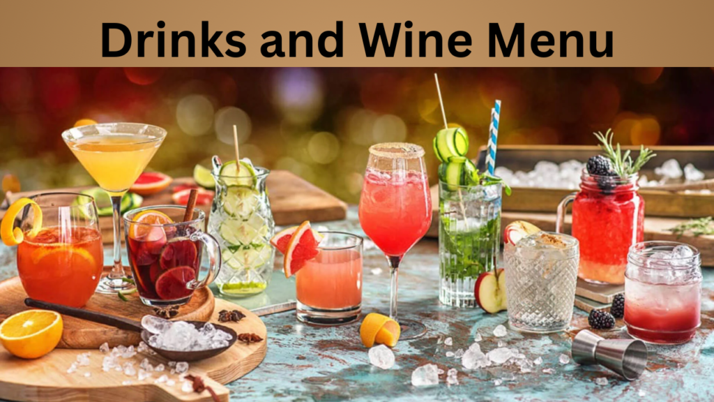 Drinks and Wine Menu