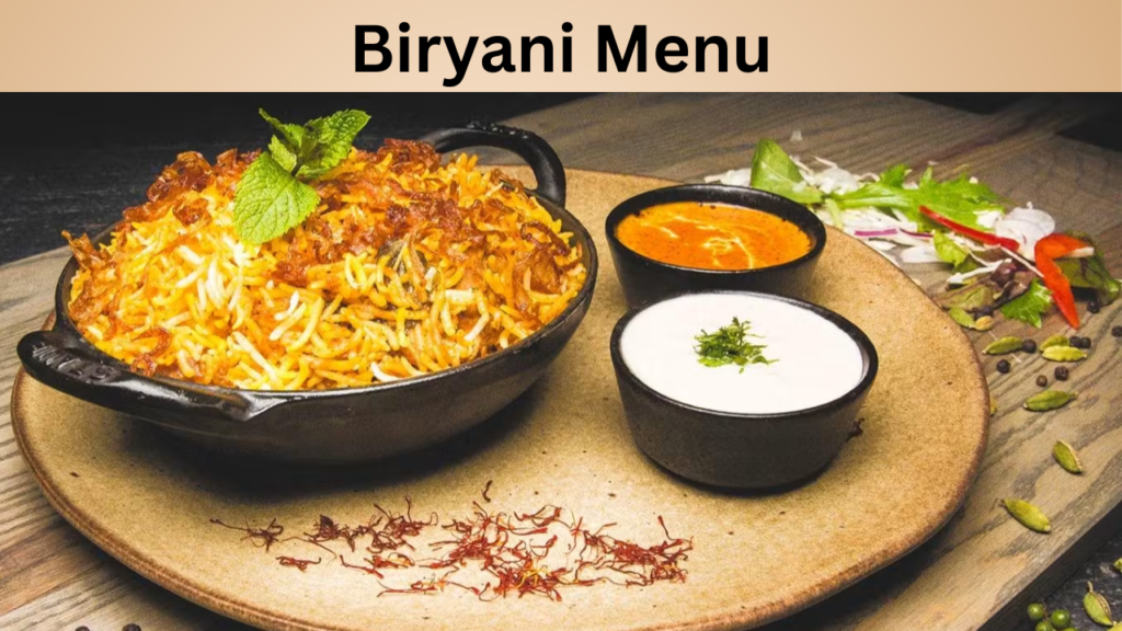 Biryani Menu