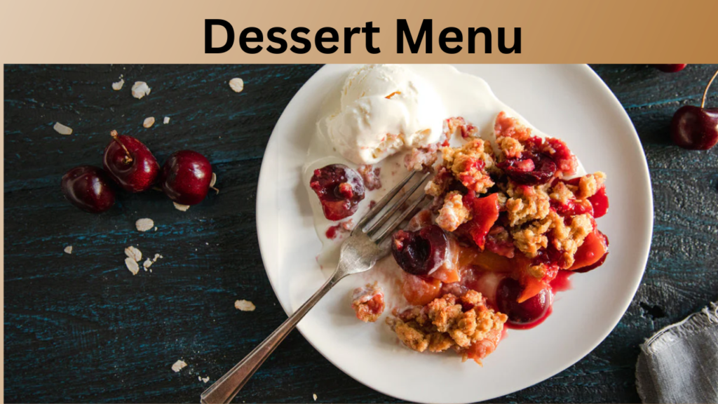Dessert Menu