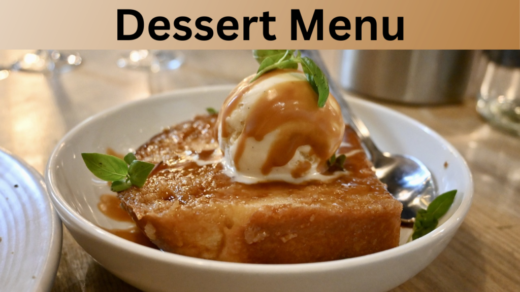 Dessert Menu