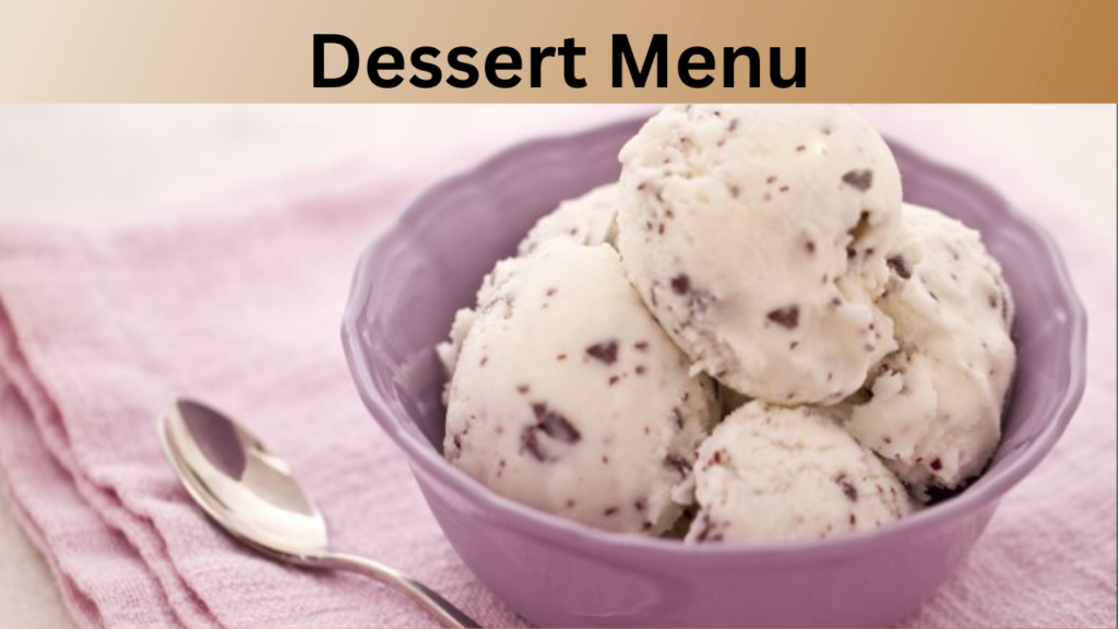 Dessert Menu