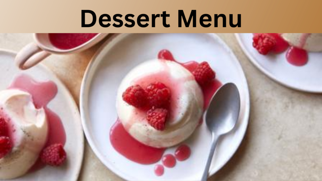 Dessert Menu