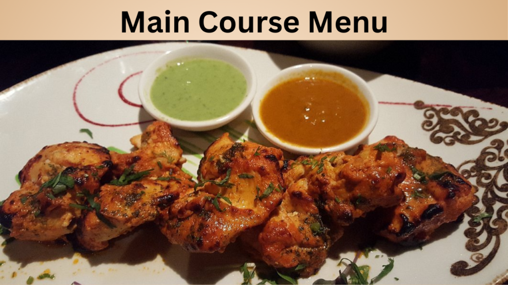 Main Course Menu