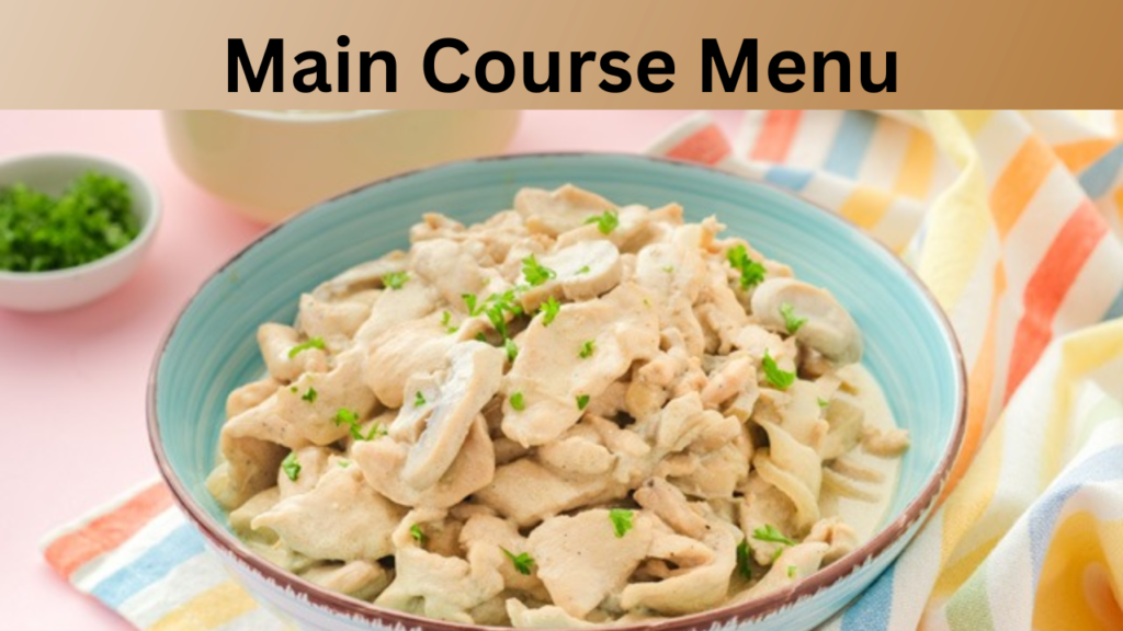 Main Course Menu