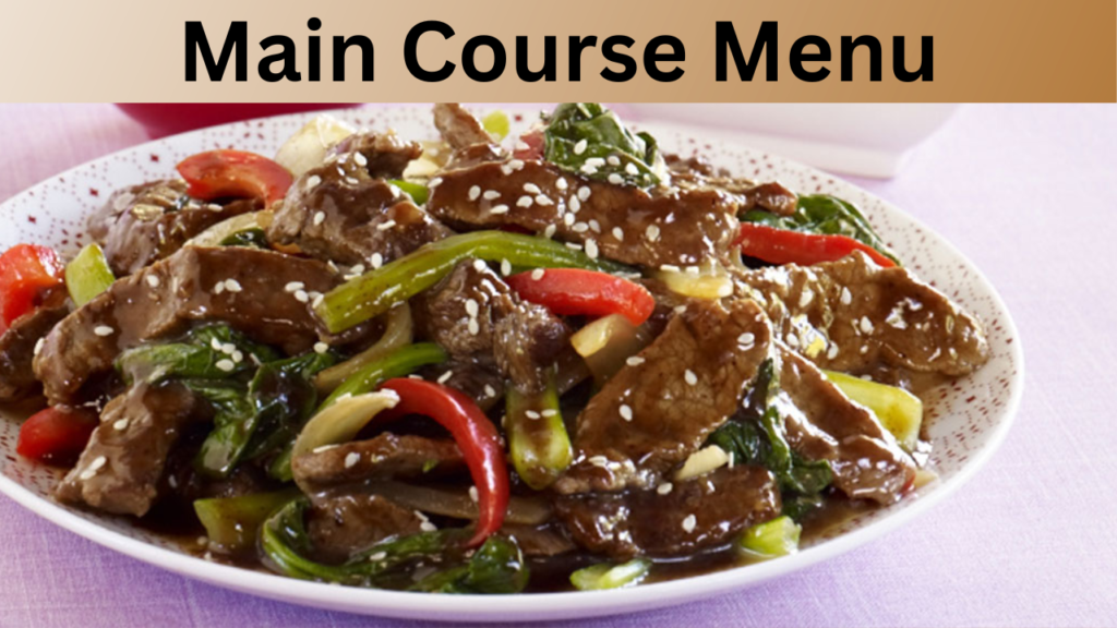 Main Course Menu