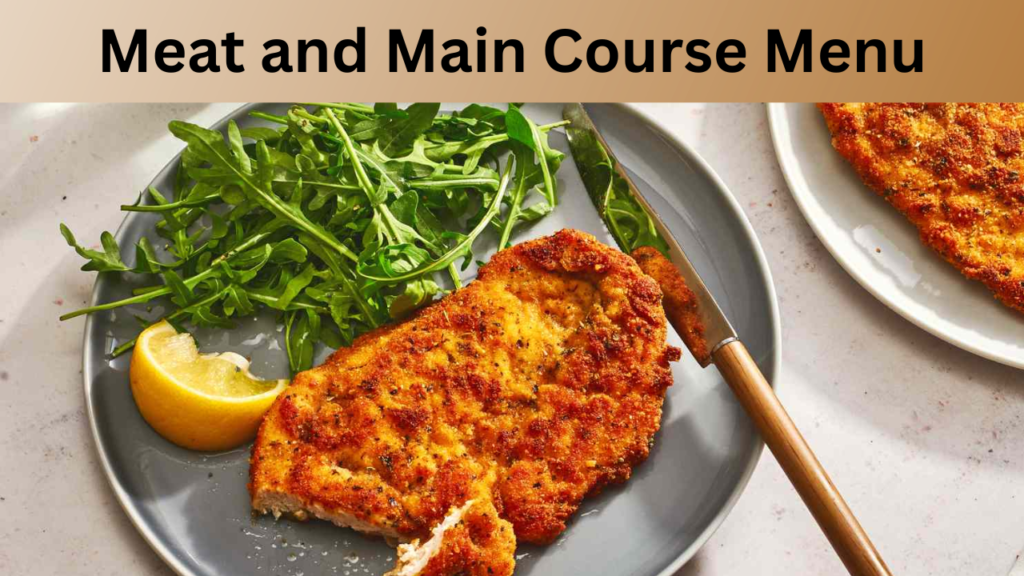Meat and Main Course Menu