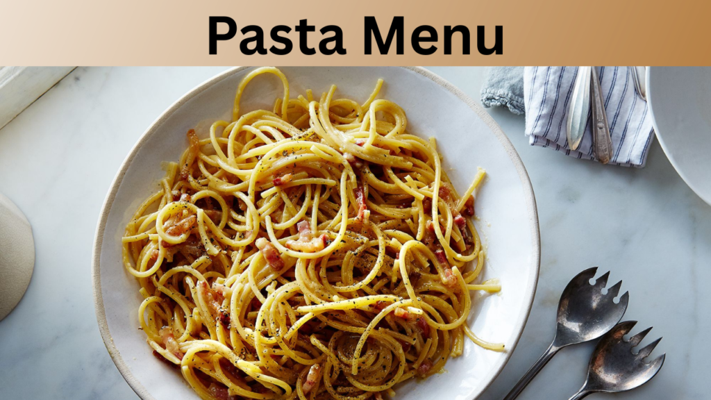 Pasta Menu