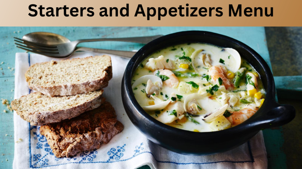 Starters and Appetizers Menu