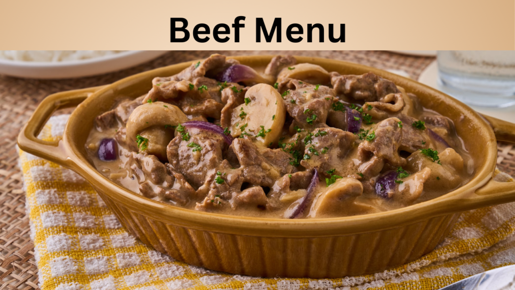 Beef Menu