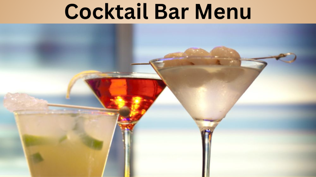Cocktail Bar Menu
