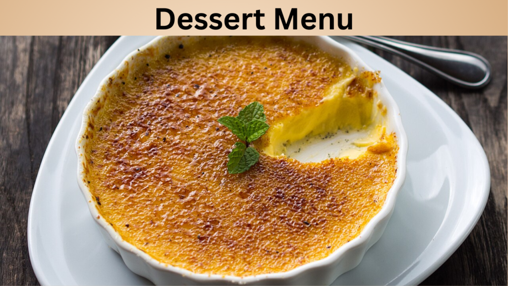 Dessert Menu
