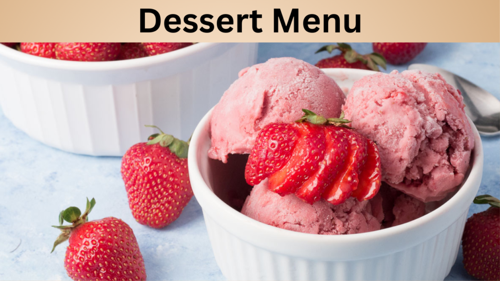 Dessert Menu
