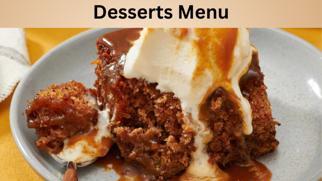 Desserts Menu