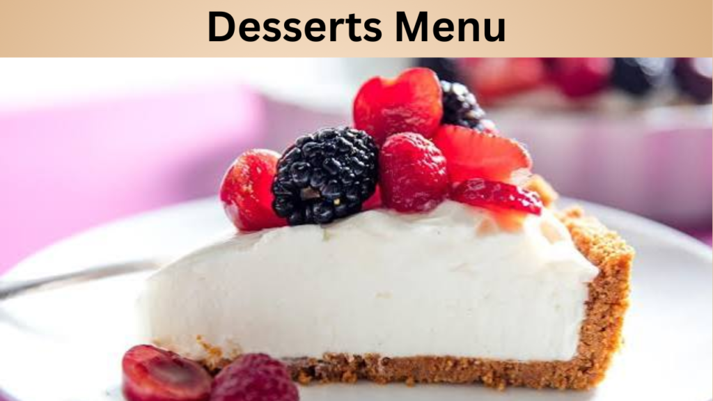 Desserts Menu