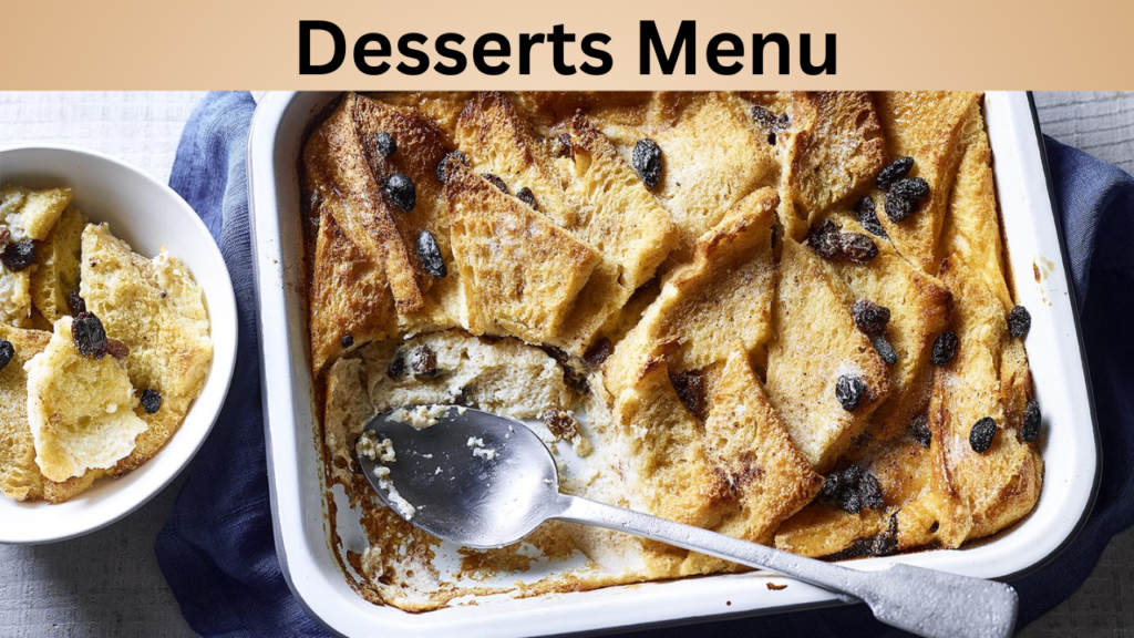 Desserts Menu