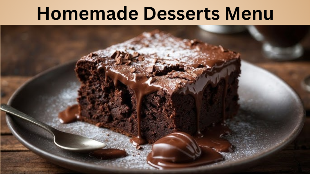 Homemade Desserts Menu